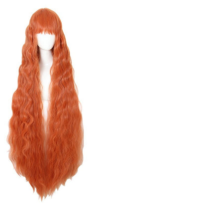 Cos Wig Orange 120cm Corn Scalding - Fantasiko