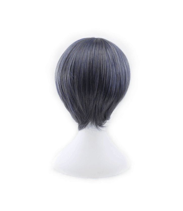 Wig Men's Purple Gray Mixed Color Short Hair - Fantasiko