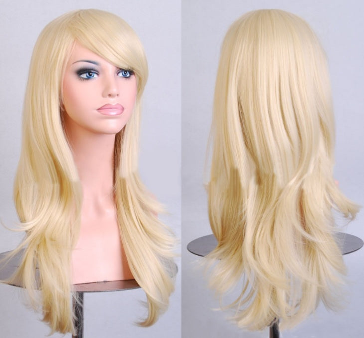 AliExpress best selling cos long scroll anime cosplay color Europe and America wig foreign trade gold models factory direct - Fantasiko