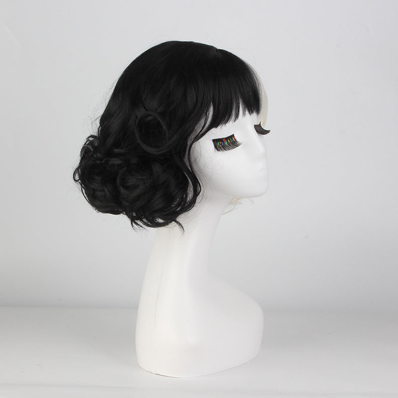 Movie Cruella Wig Anime Cosplay Black And White Color Combination Short Curly Hair - Fantasiko