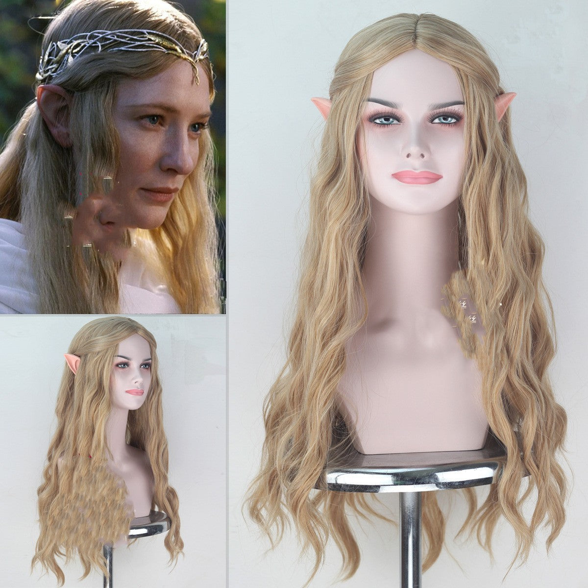 Hobbit Wig Elf Queen Kellantril With Ears Cosplay Anime Wigs - Fantasiko