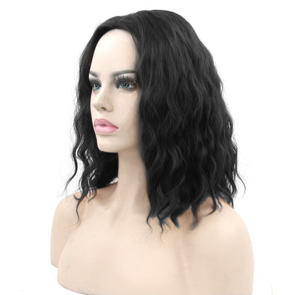 Black Short Curly Hair Cap, High Temperature Silk Short Hair Cosplay Wig Headgear - Fantasiko