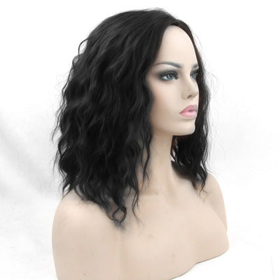 Black Short Curly Hair Cap, High Temperature Silk Short Hair Cosplay Wig Headgear - Fantasiko