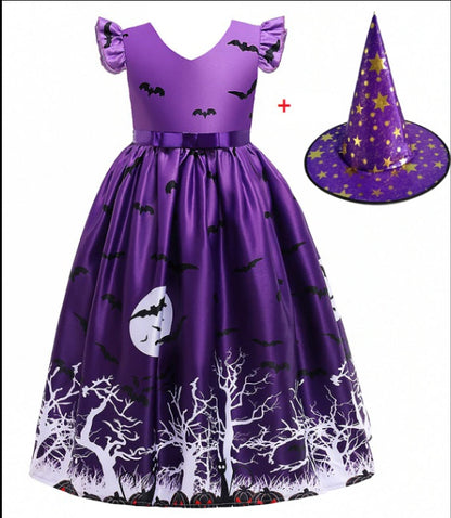 Halloween Princess Dress Halloween Printed Mesh - Fantasiko