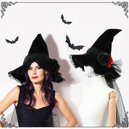 Halloween Baroque Witch Hat Accessories Props - Fantasiko