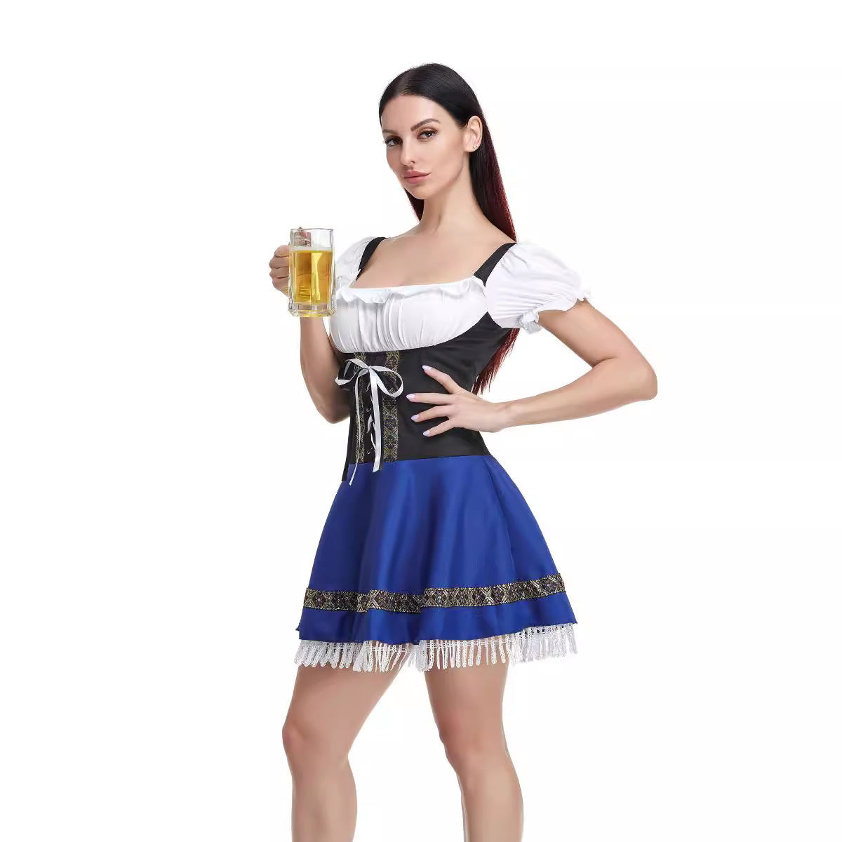 Chic Halloween Maid Uniform - Classic Barmaid Costume Dress - Fantasiko