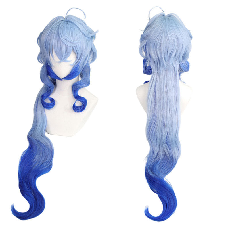 Wig Gradient Blue Long Cosplay Wig Heat-resistant Synthetic Hair  Free Wig Hat - Fantasiko