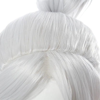 L-email wig Synthetic Hair Game Valorant Jett Cosplay Wig Silvery White Cosplay Wigs Halloween Heat Resistant Women Cosplay Wigs - Fantasiko