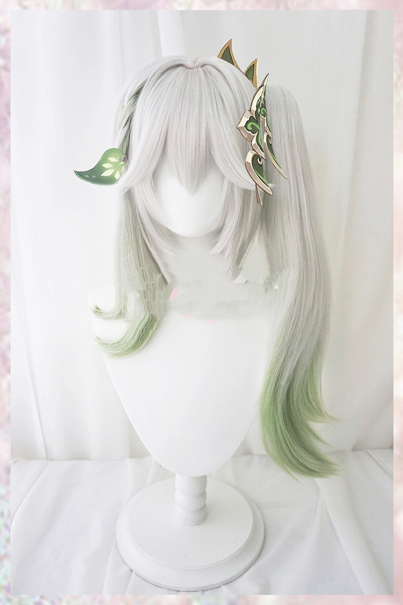 Grass God Nasida Gradient Simulation Scalp Single Ponytail Cosplay Wig - Fantasiko