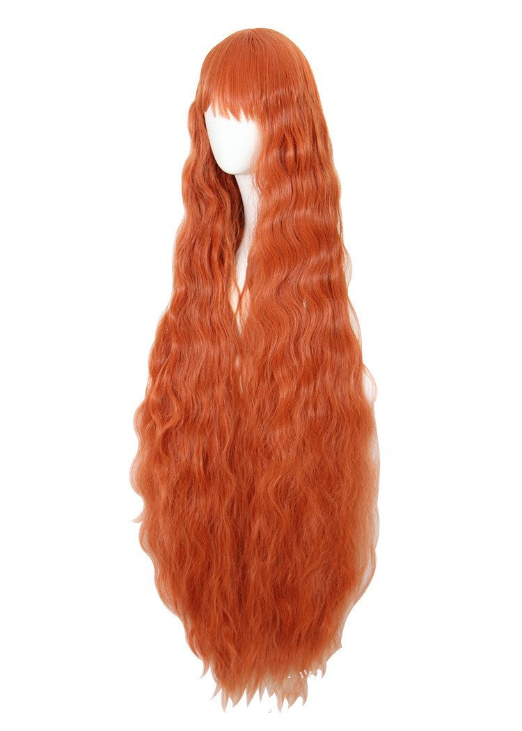 Cos Wig Orange 120cm Corn Scalding - Fantasiko