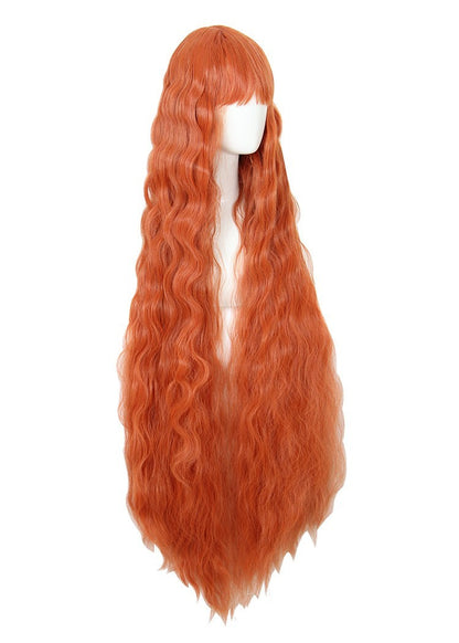 Cos Wig Orange 120cm Corn Scalding - Fantasiko