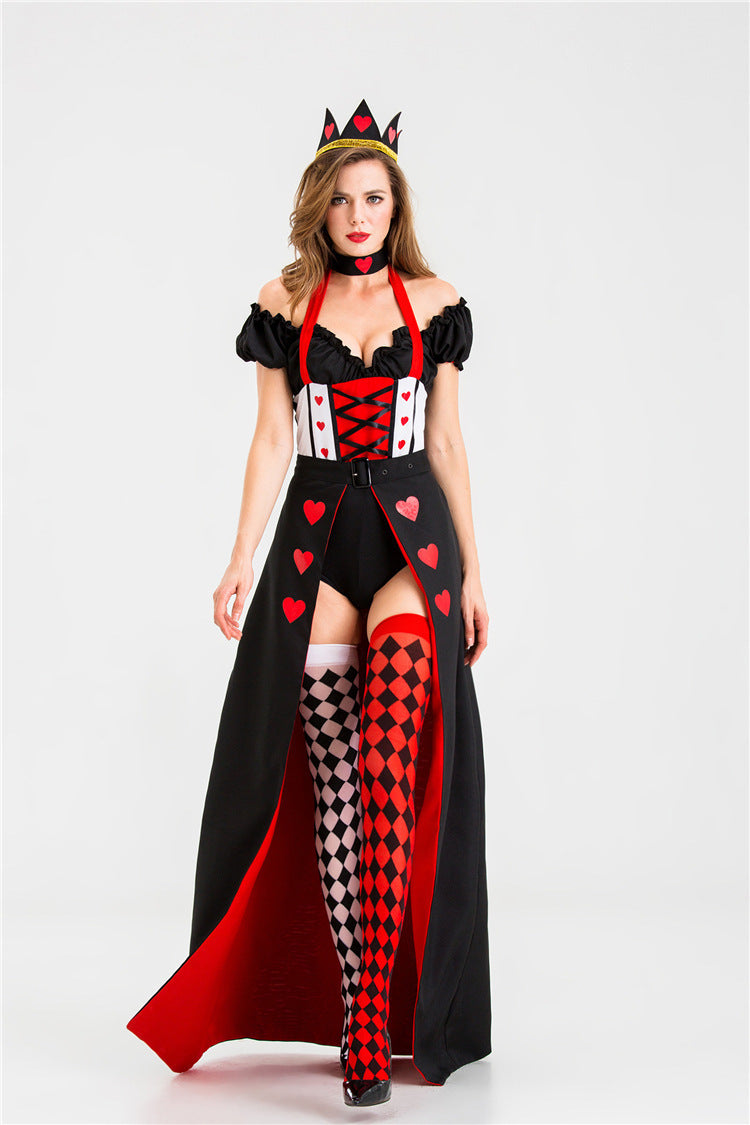 Queen Of Hearts Queen Dress Uniform Halloween Costume - Fantasiko