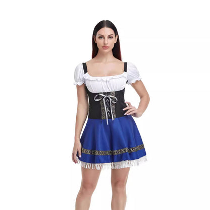 Chic Halloween Maid Uniform - Classic Barmaid Costume Dress - Fantasiko