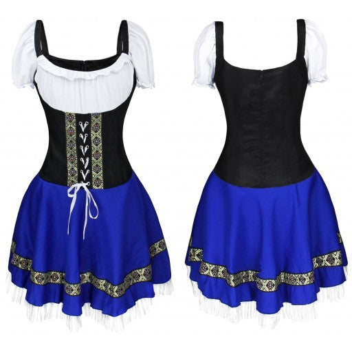 Chic Halloween Maid Uniform - Classic Barmaid Costume Dress - Fantasiko