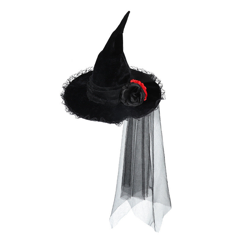 Halloween Baroque Witch Hat Accessories Props - Fantasiko